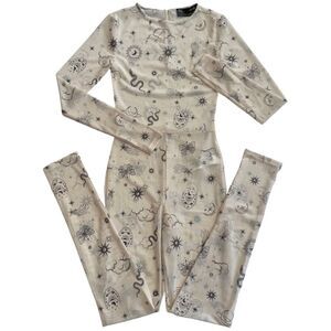 Frederick’s of Hollywood X Forever 21 Mesh Celestial Print Jumpsuit
